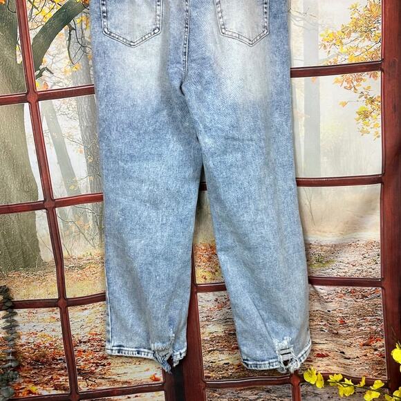 Almost Famous High Rise Distressed 90s Wide Leg Jeans 13 Jr / 14 Womens - Picture 12 of 13